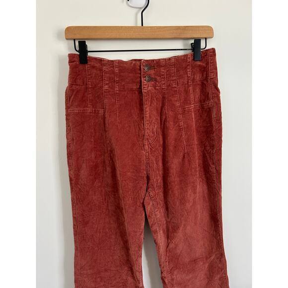 We The Free Jayde High Rise Corduroy Flare Pants Womens 28 Short Rust Stretch - Picture 3 of 9